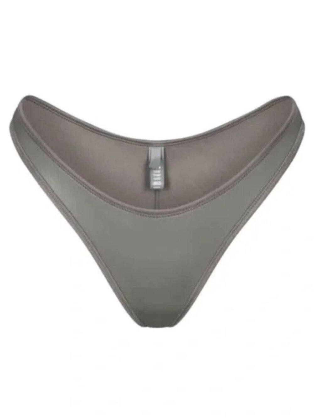 Skims Swim Rubberized Scuba Tanga Bikini Bottom -Gray Chalk